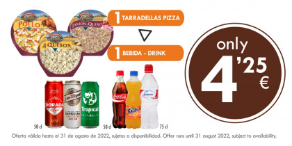 1 TARRADELLAS PIZZA + 1 TRINKEN