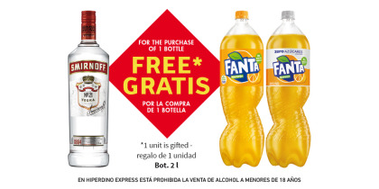 SMIRNOFF RED VODKA, BOT. 1L