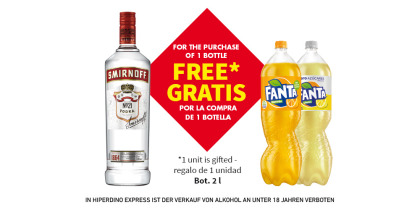 SMIRNOFF RED VODKA, BOT. 1L