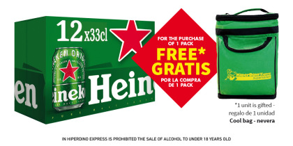 HEINEKEN BEER - CERVEZA, PACK 12X33 CL